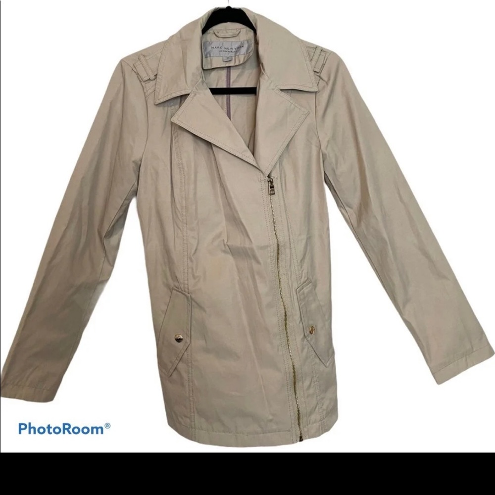 Marc New York Womens Size M Tan Trench - Picture 2 of 12